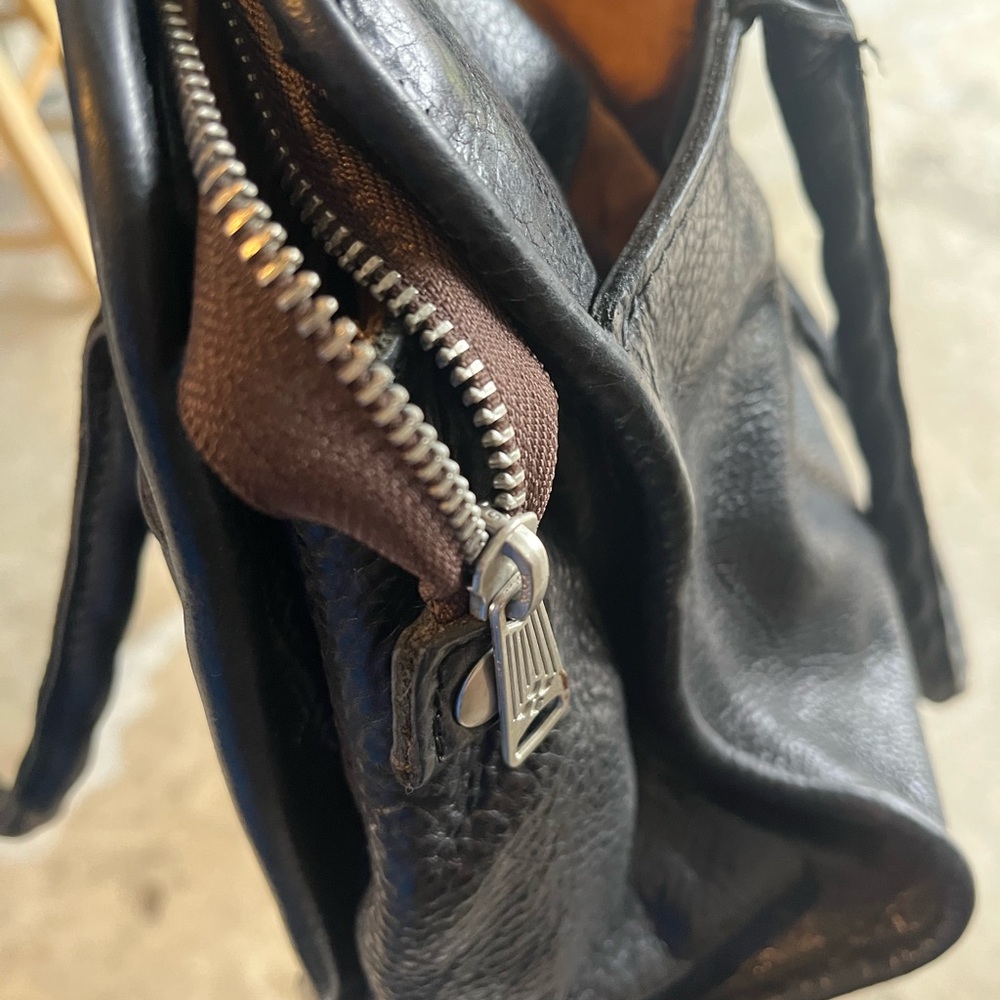 Black Embossed Leather Handbag - Picture 10 of 12